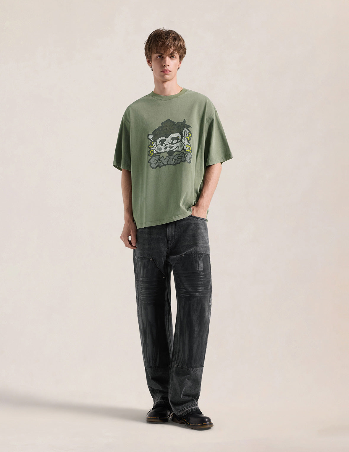 Godhead & Evisu Logo Printed T-Shirt