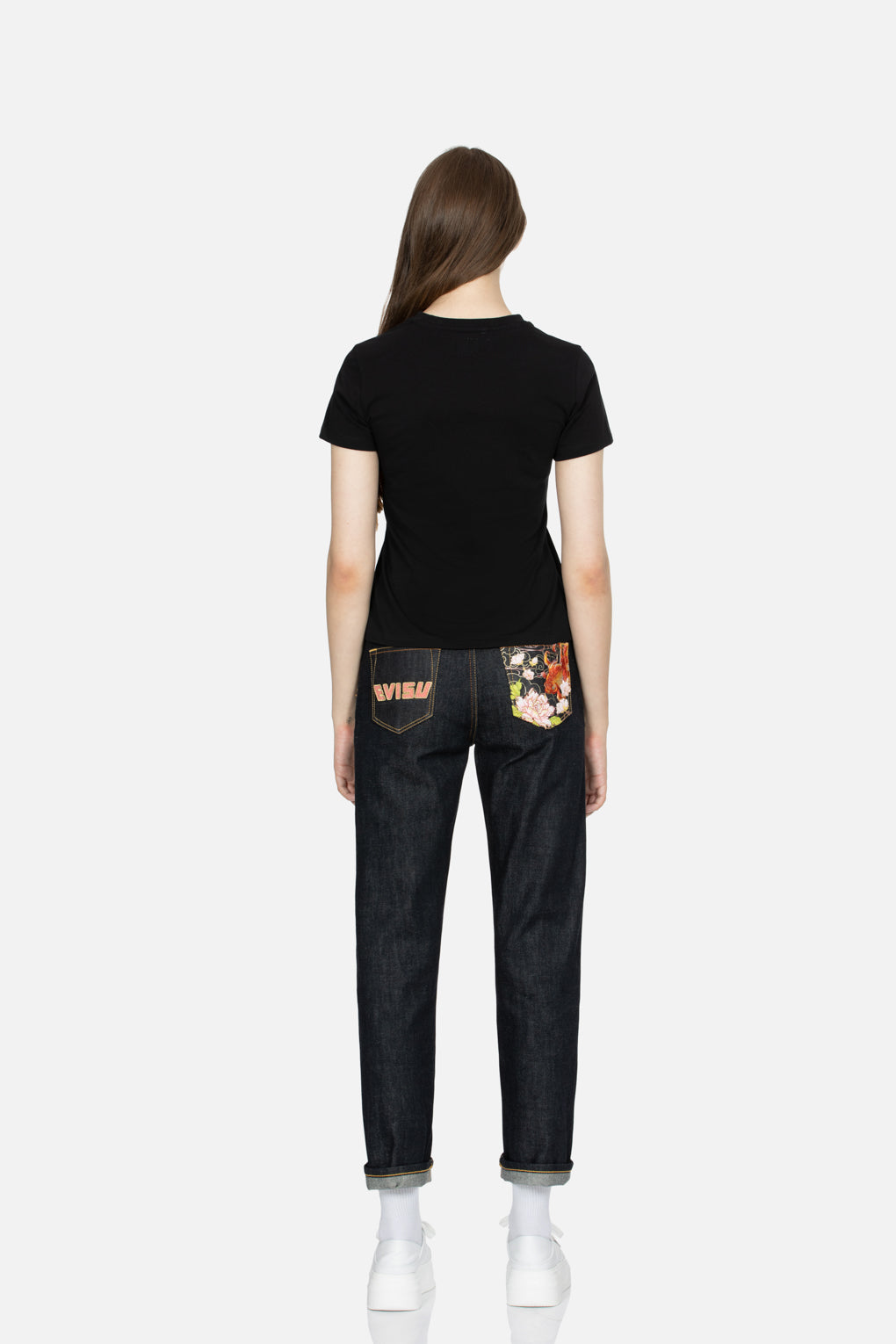 Floral-pattern and Logo Print Slim Fit T-shirt
