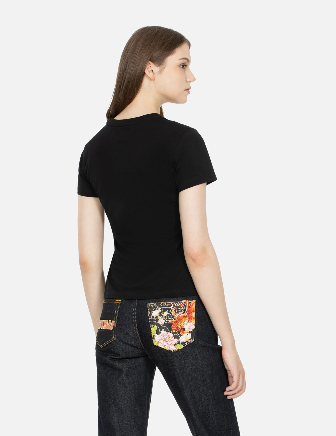 Floral-pattern and Logo Print Slim Fit T-shirt