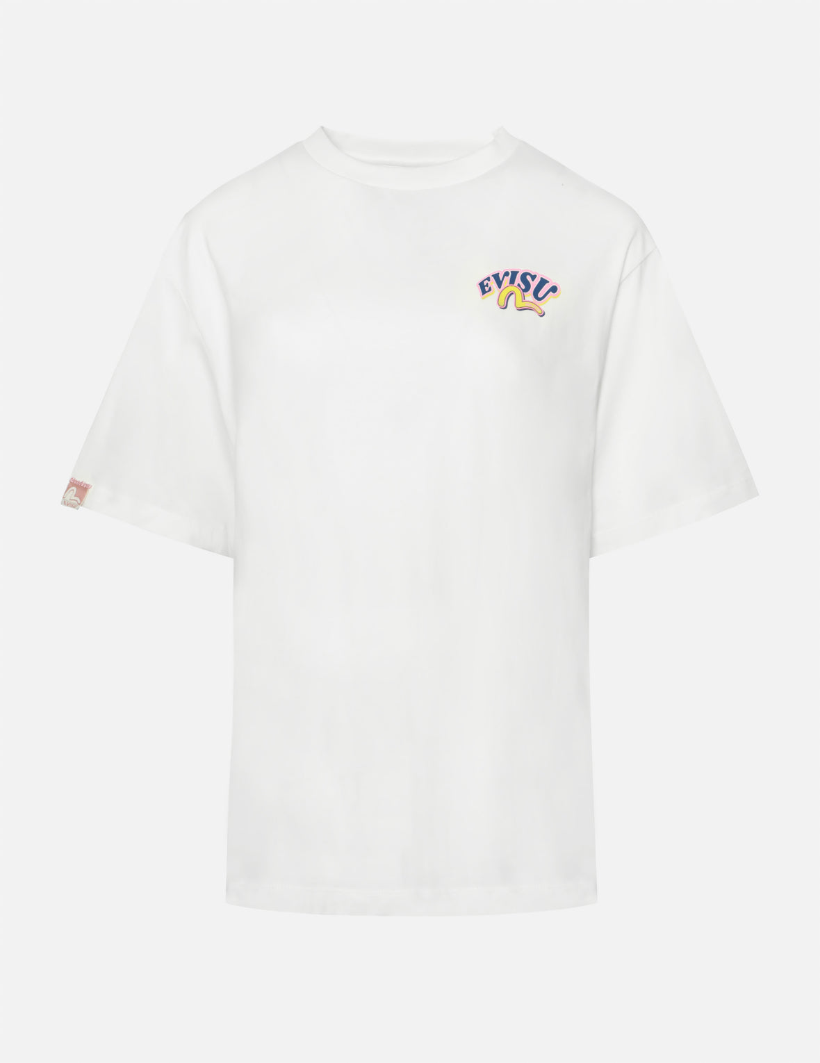 达磨与招财猫图案大M印花超宽版型T恤