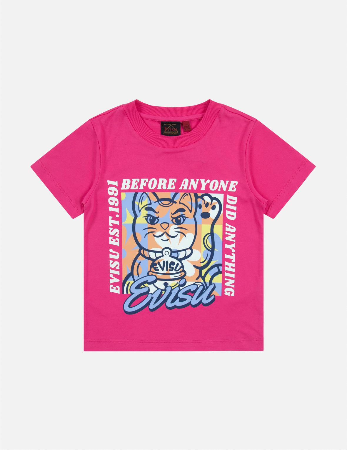 Fortune Cat Print Regular Fit T-shirt