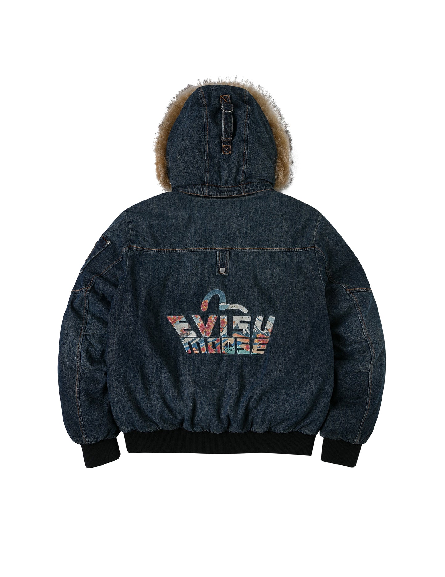 EVISU X MOOSE KNUCKLES 浮世绘牛仔飞行员羽绒
