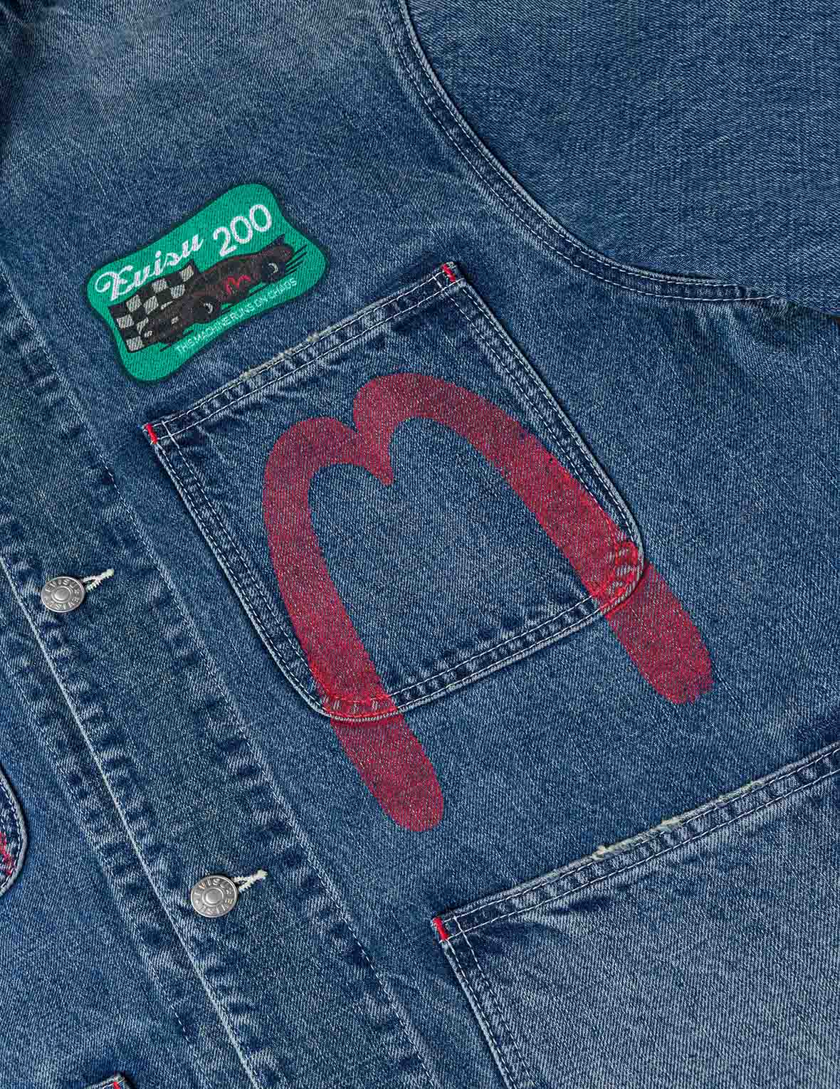 Multi Patches Denim Chore Jacket