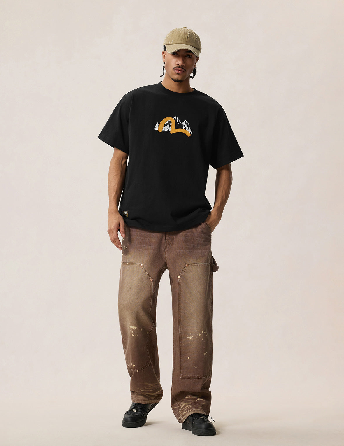 Western Landscape Seagull Embroidery T-shirt