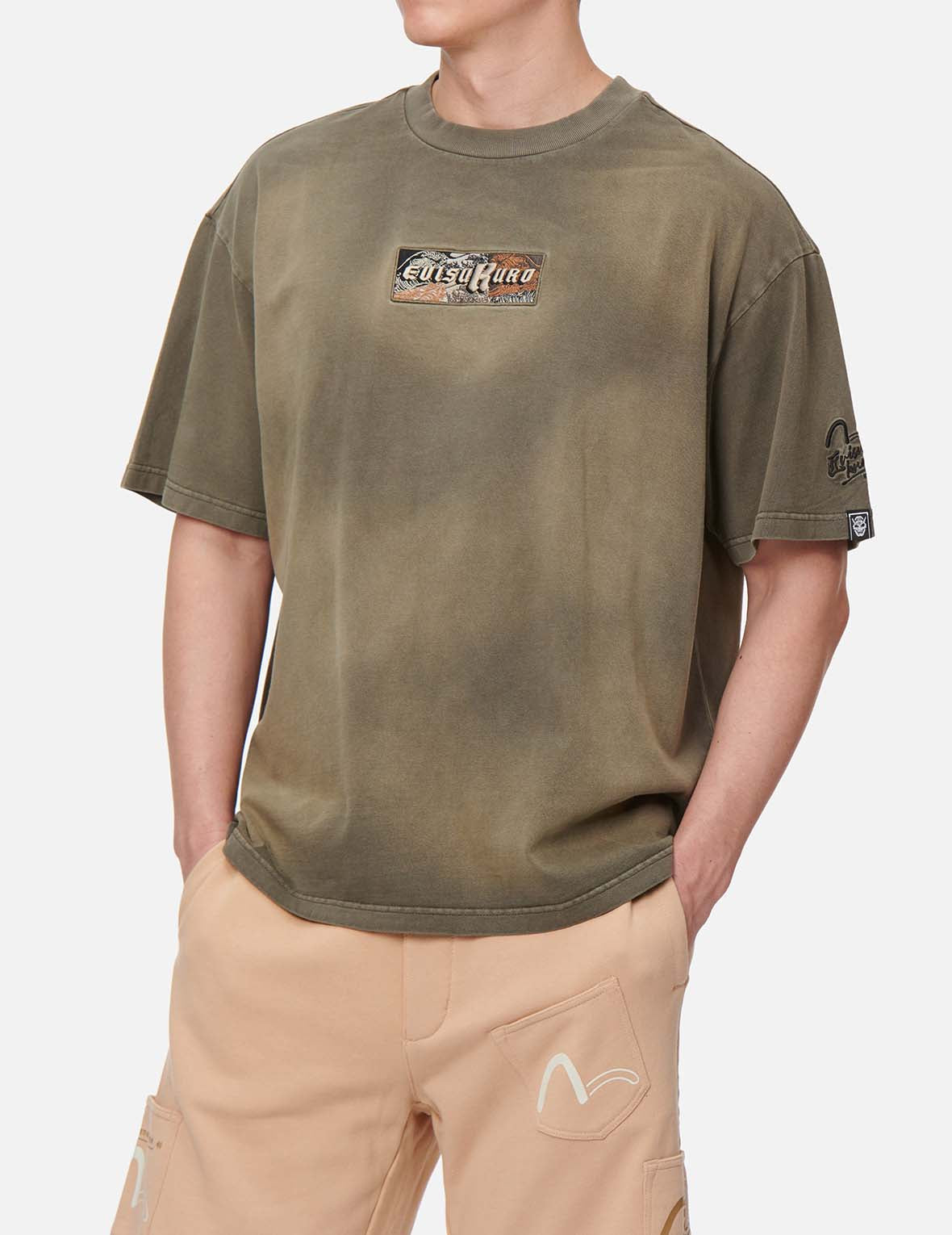 浮世绘海浪Logo刺绣T恤