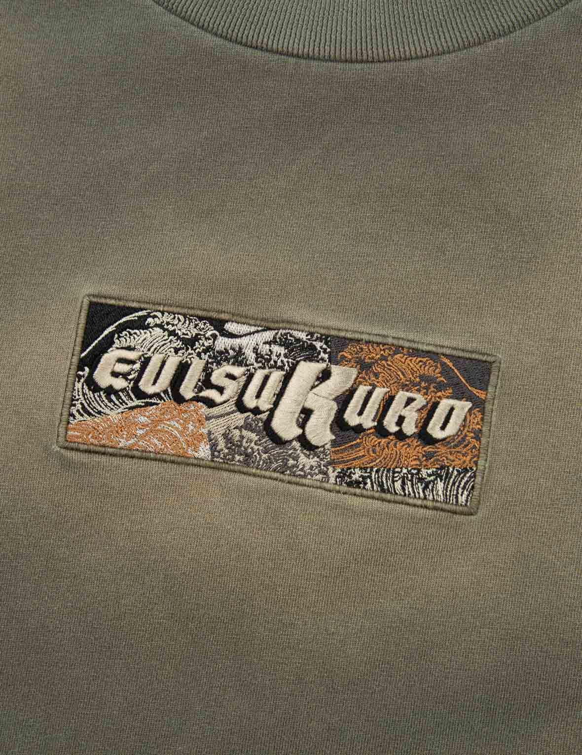 浮世绘海浪Logo刺绣T恤