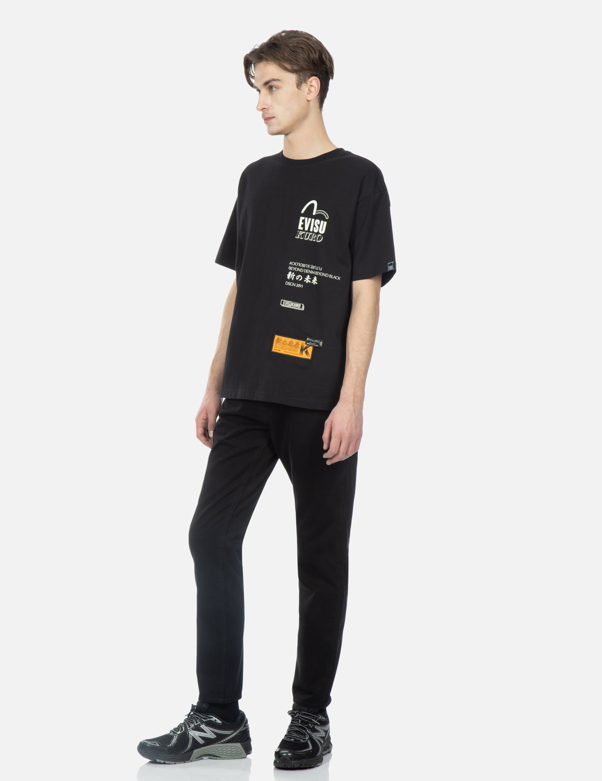 Wave Pattern Seagull Embroidery Cropped Taper Fit Jeans #2017