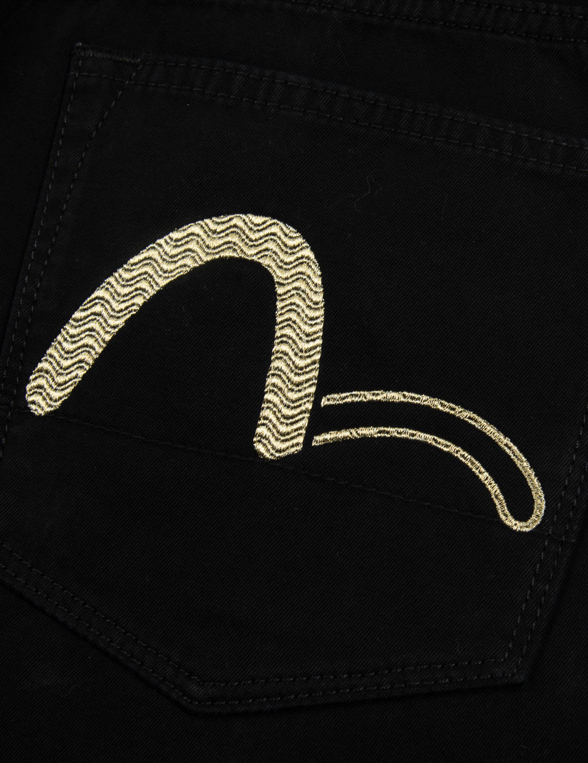 Wave Pattern Seagull Embroidery Cropped Taper Fit Jeans #2017