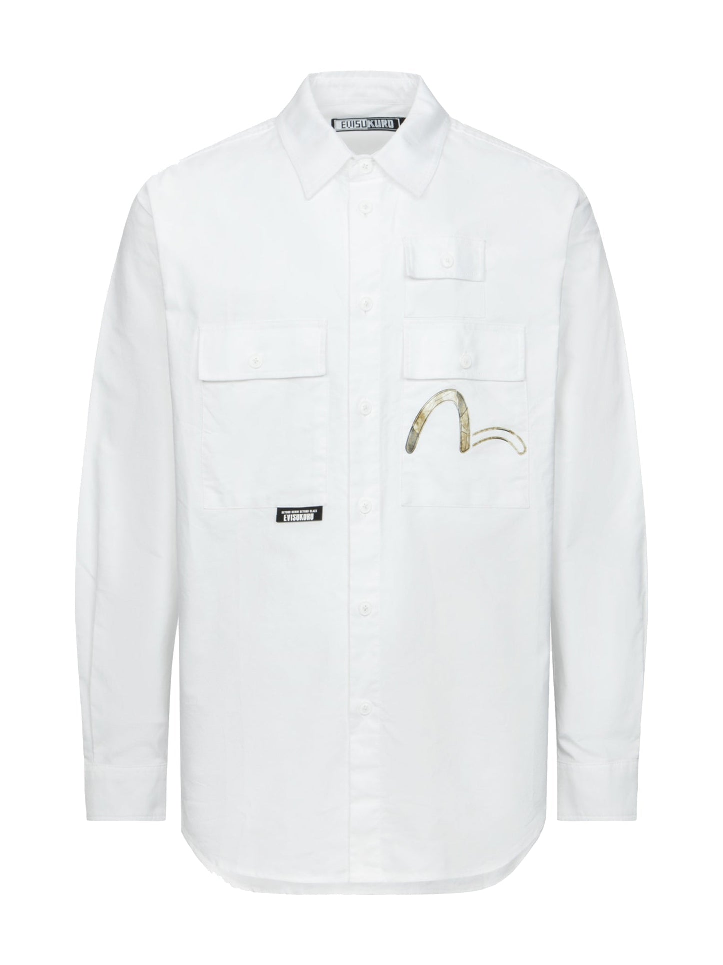 Multi-Pocket and Seagull Print Relax Fit Shirt