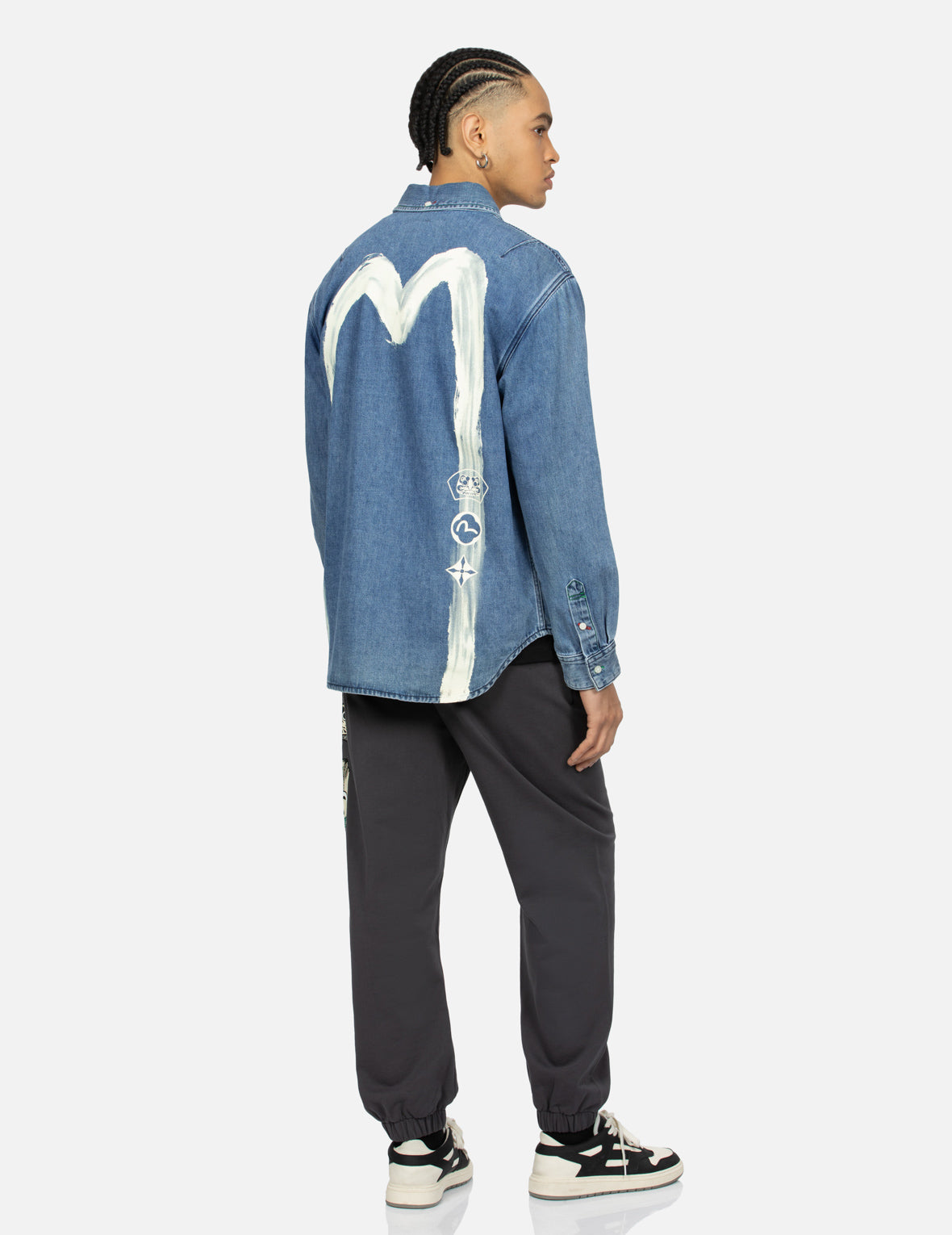 Calligraphy Daicock Relax Fit Denim Shirt