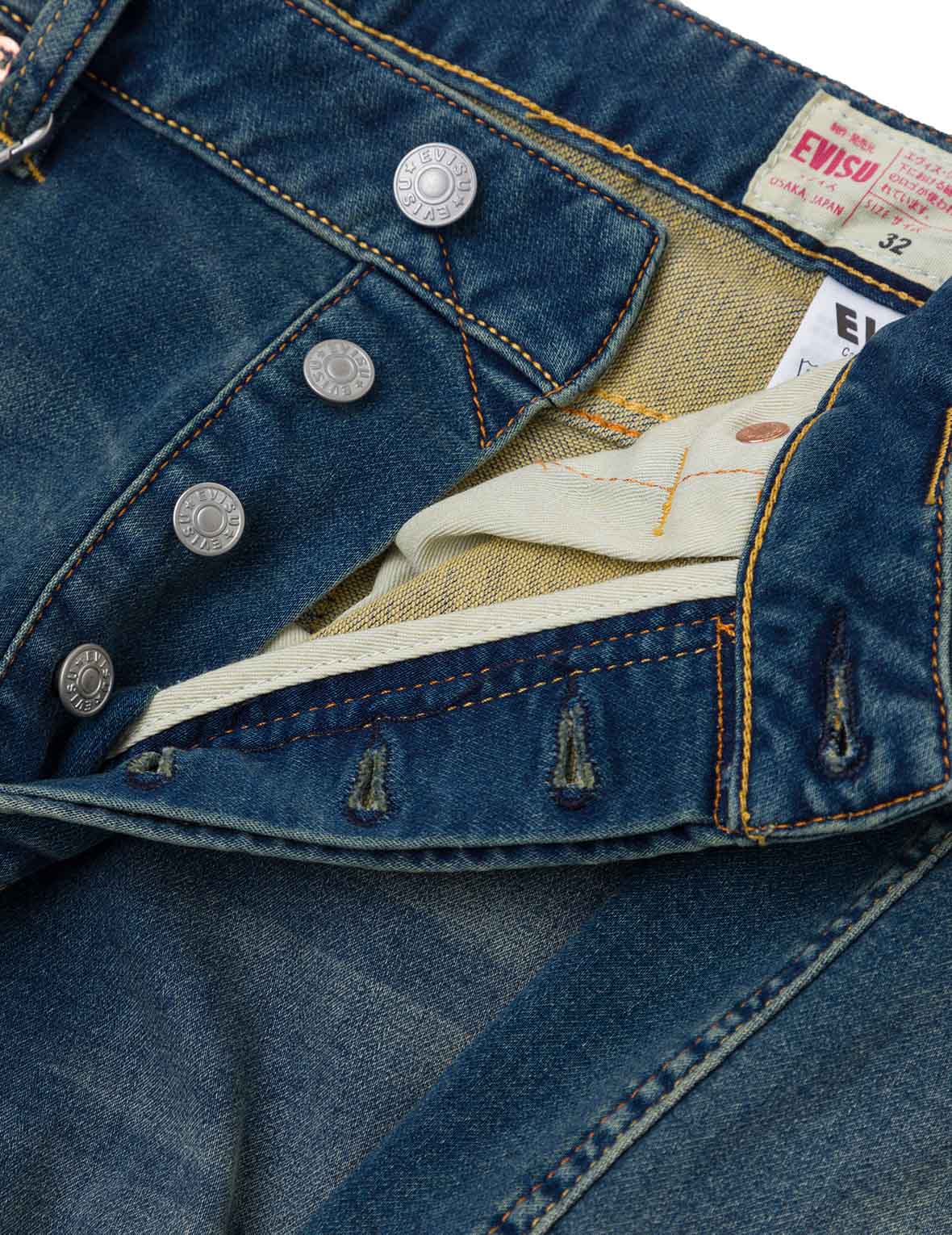 Seagull Embroidery with Hand-Woven Lanyard Relax Fit Jeans #2030