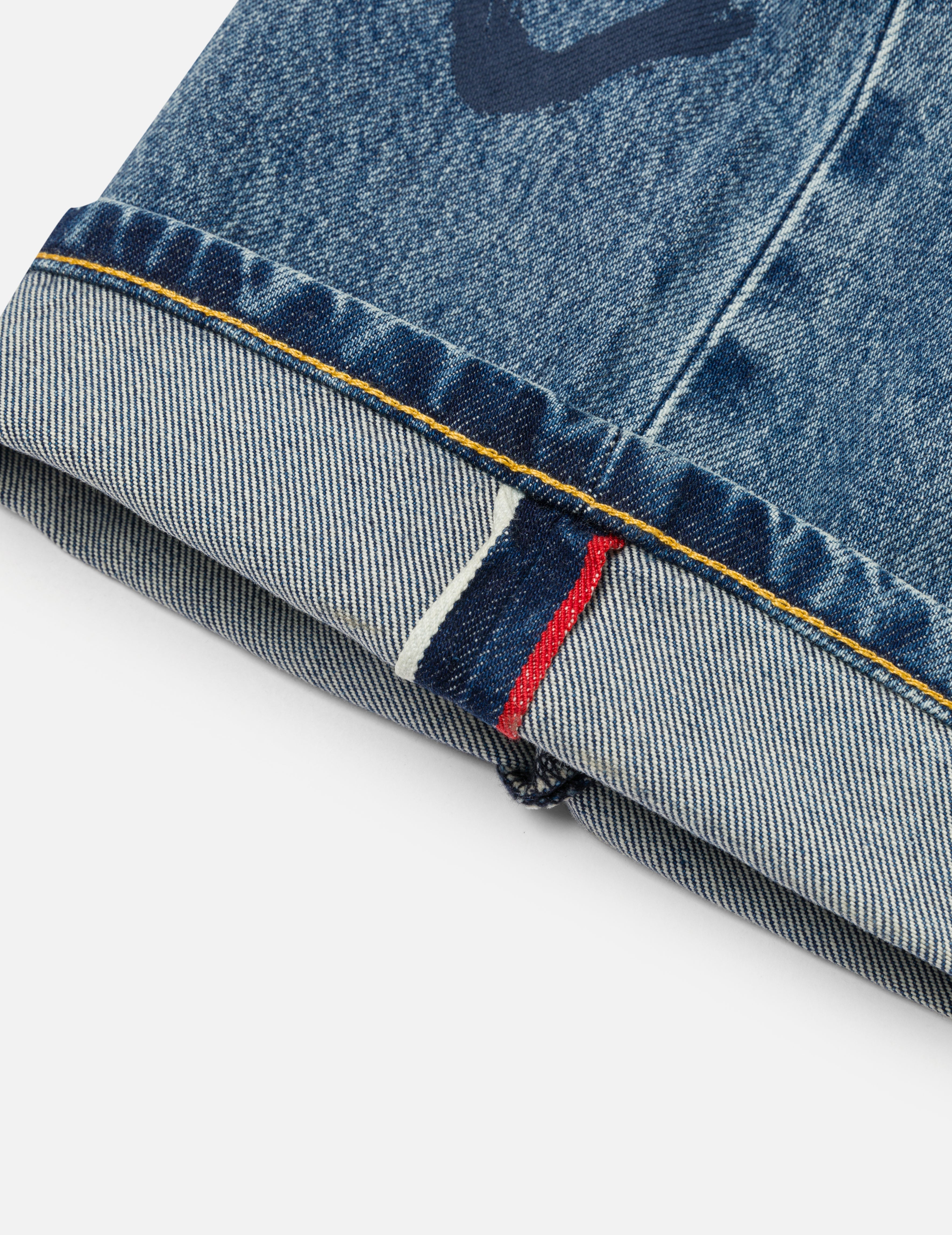 涂鸦印花常规牛仔裤 #2000