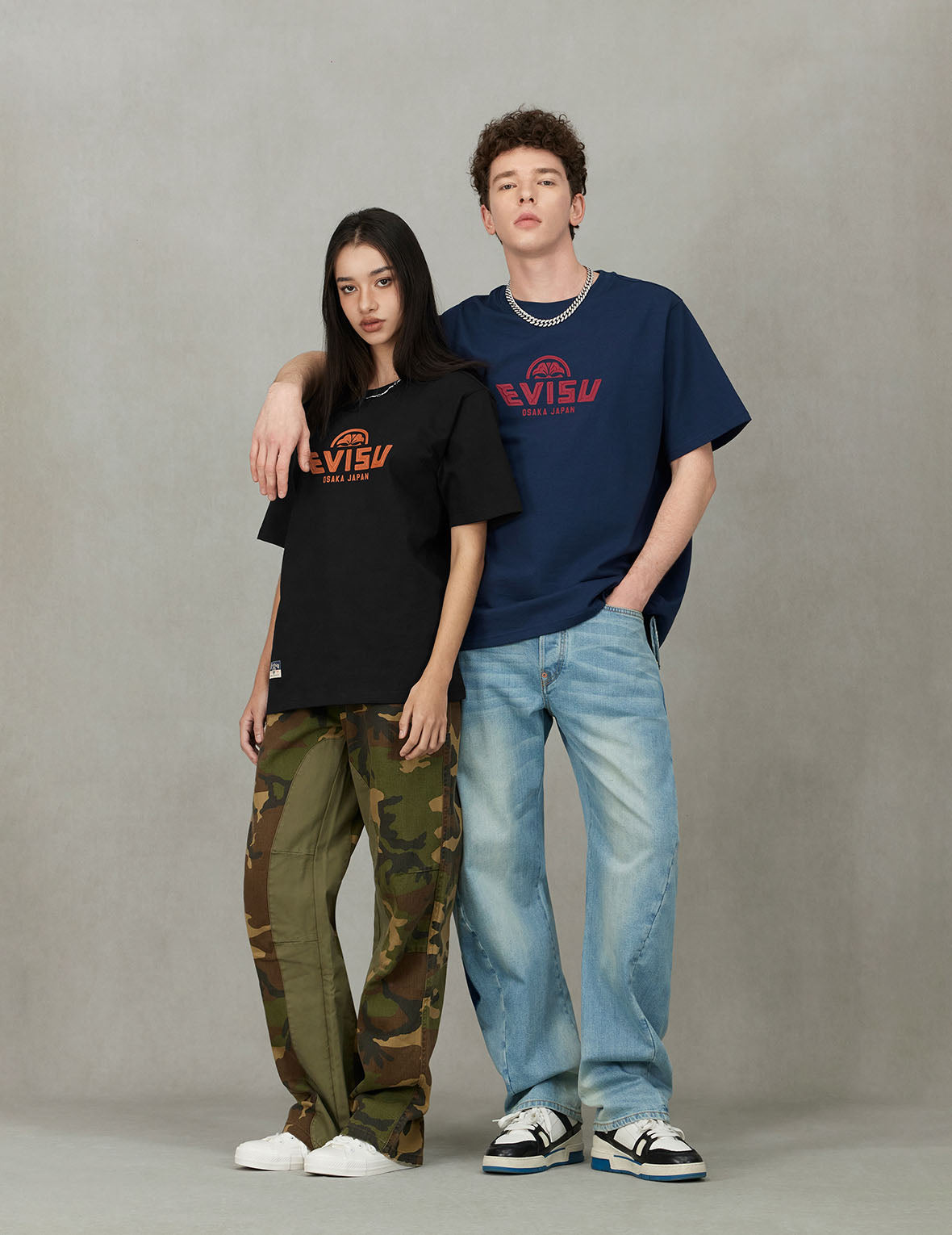 Multi-Pocket with Seagull Print 3D Fit Jeans