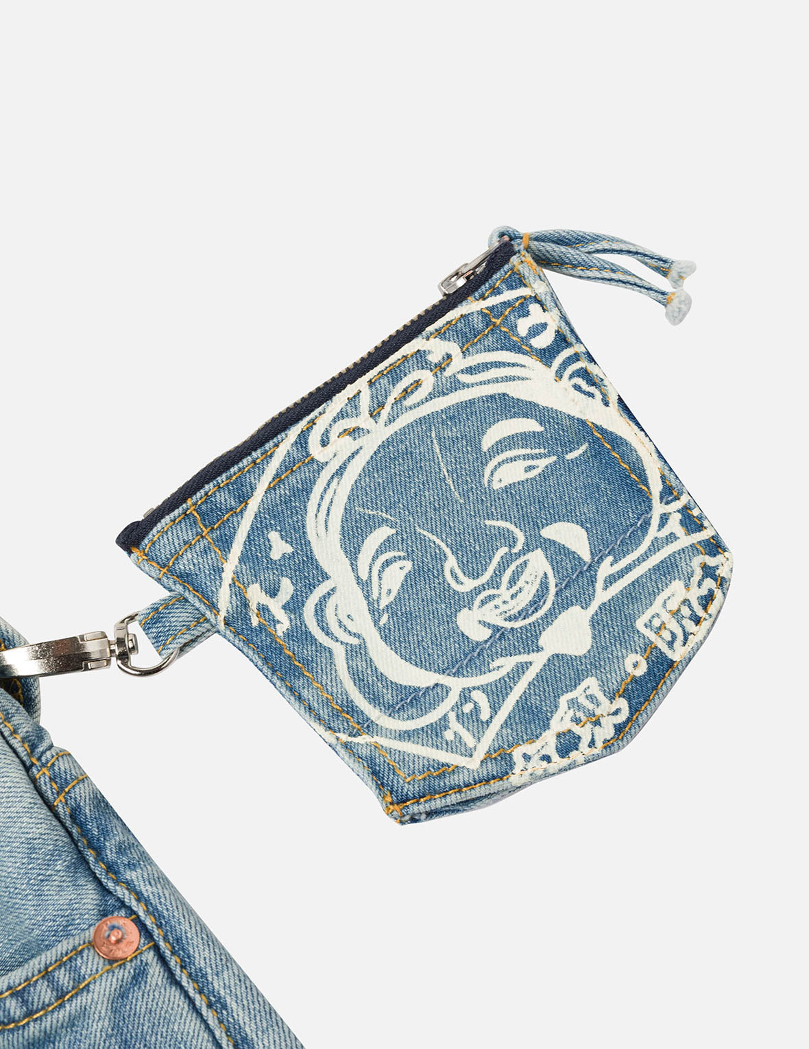 Multi-Pocket with Seagull Print 3D Fit Jeans