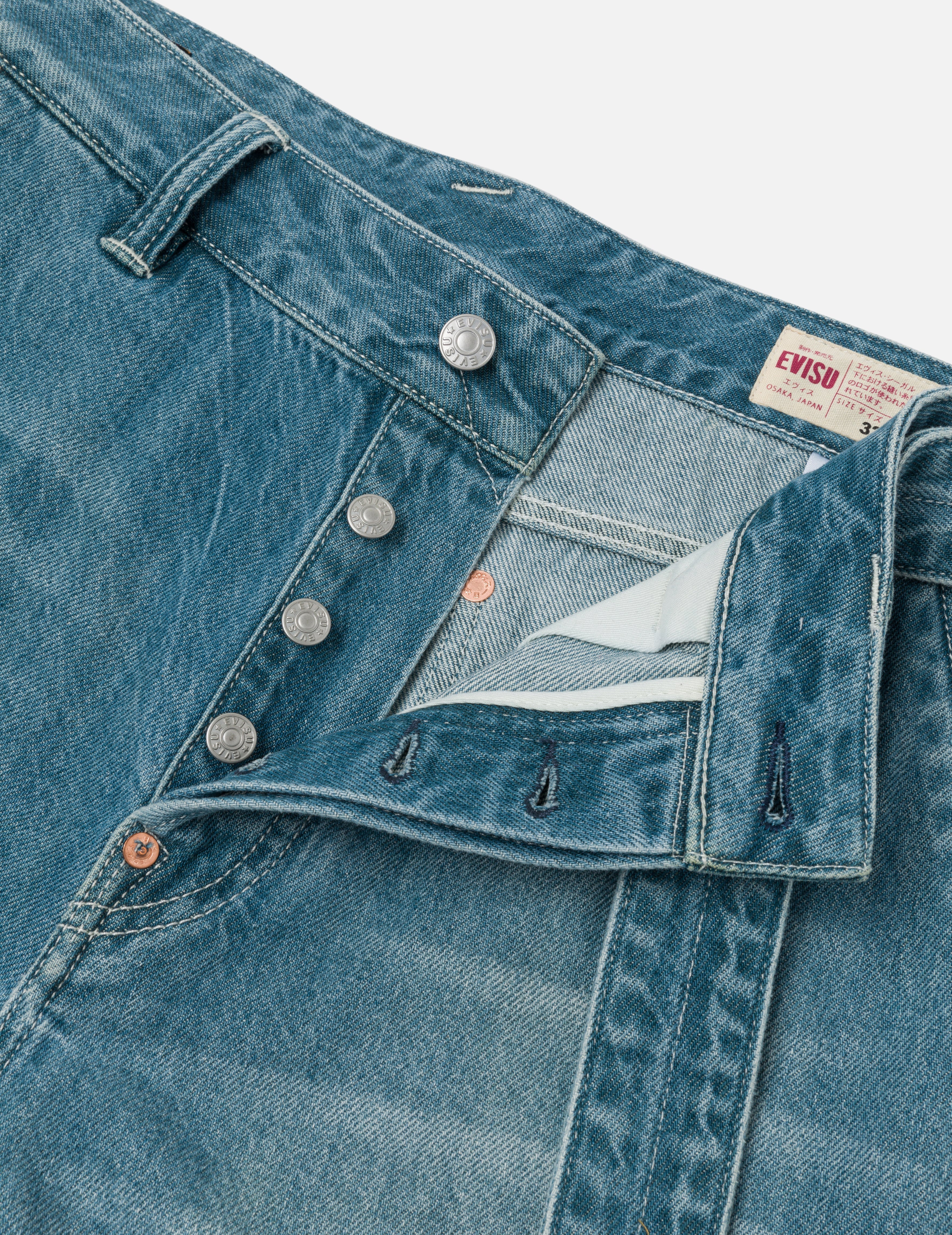 趣味海鸥印花口袋宽松版型牛仔裤 #2038