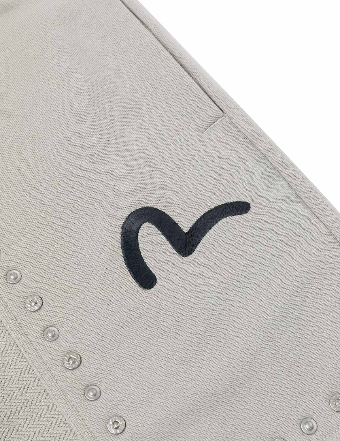 家花贴布和错位车缝时尚版型运动裤