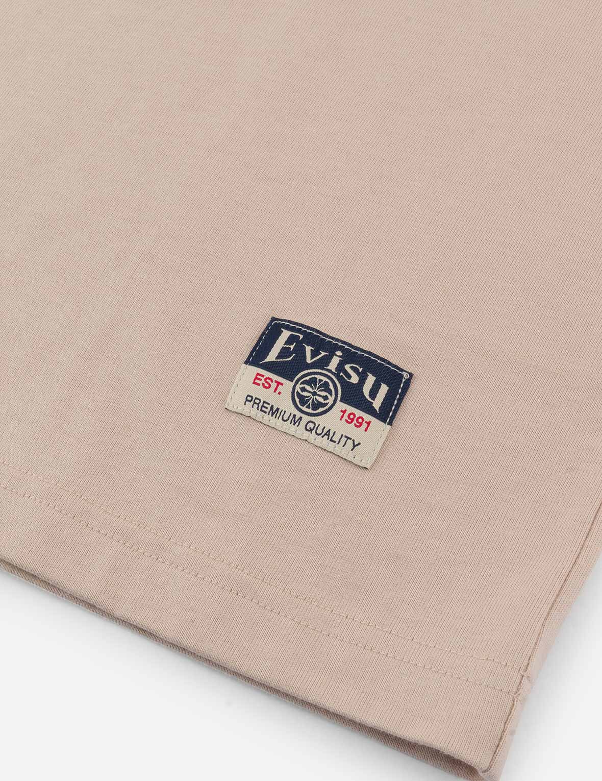 海鸥和达摩图腾印花常规版型T恤