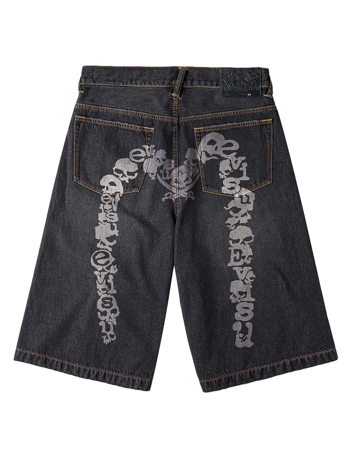 Skull Daicock Denim Shorts