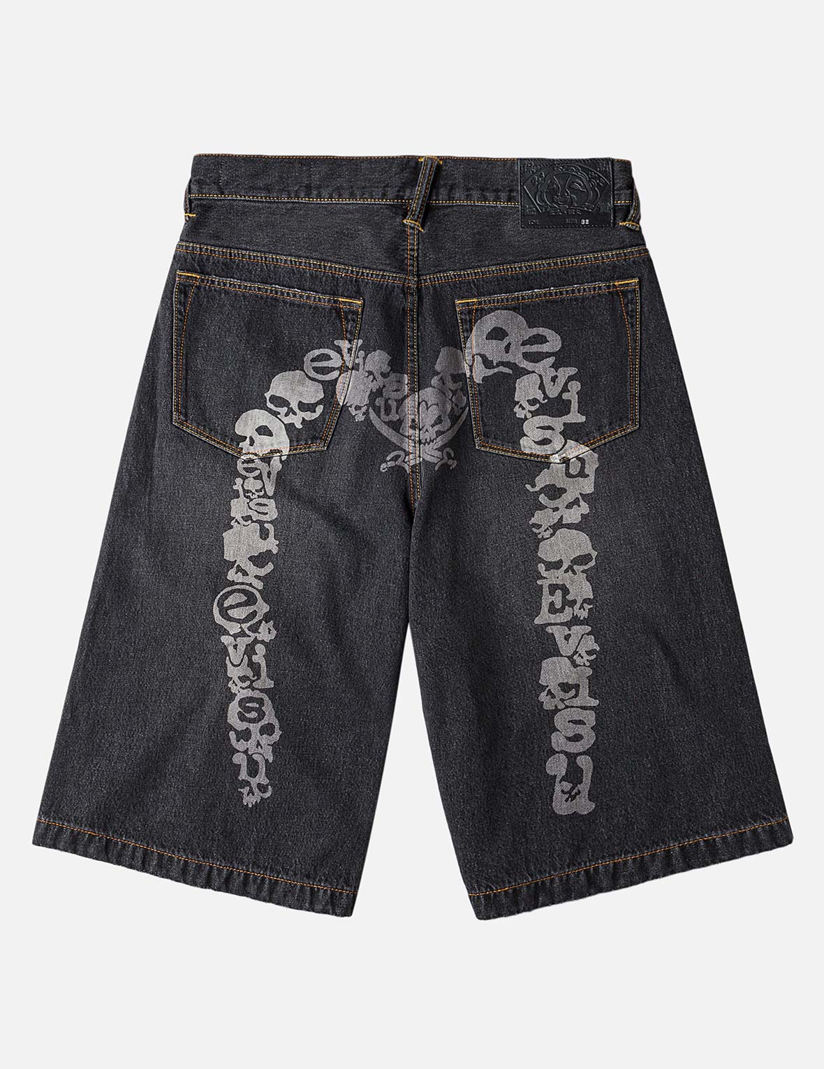 Skull Daicock Denim Shorts