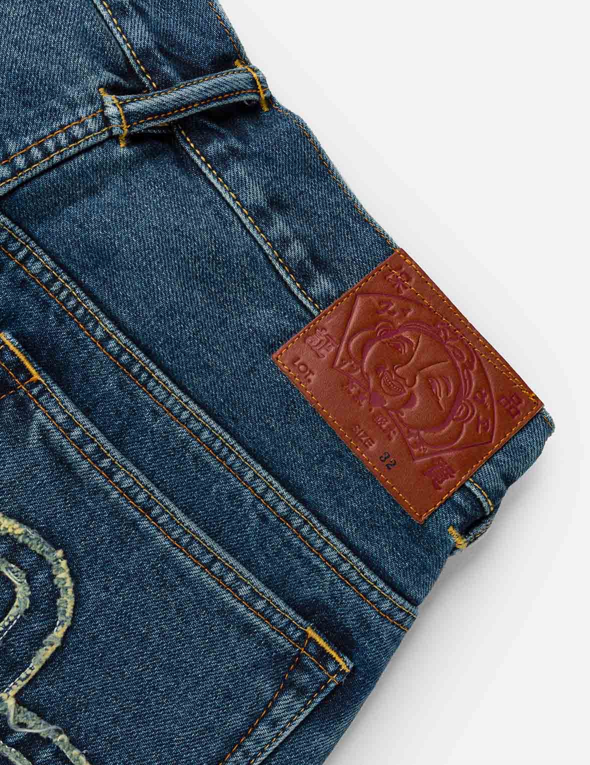 Skull Multi-Pocket Denim Shorts