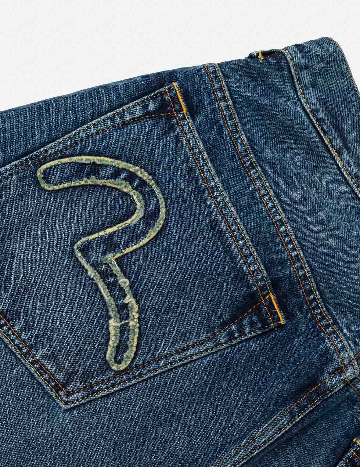 Skull Multi-Pocket Denim Shorts