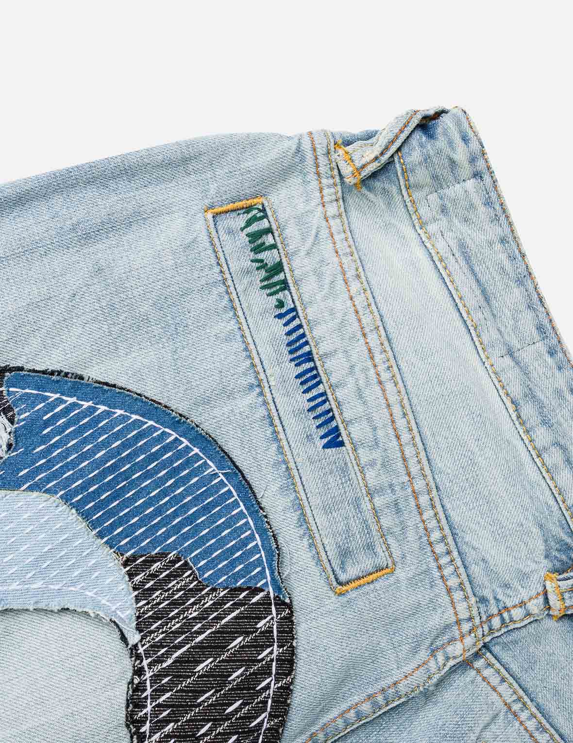Daicock Sashiko Patchwork Jeans #2038