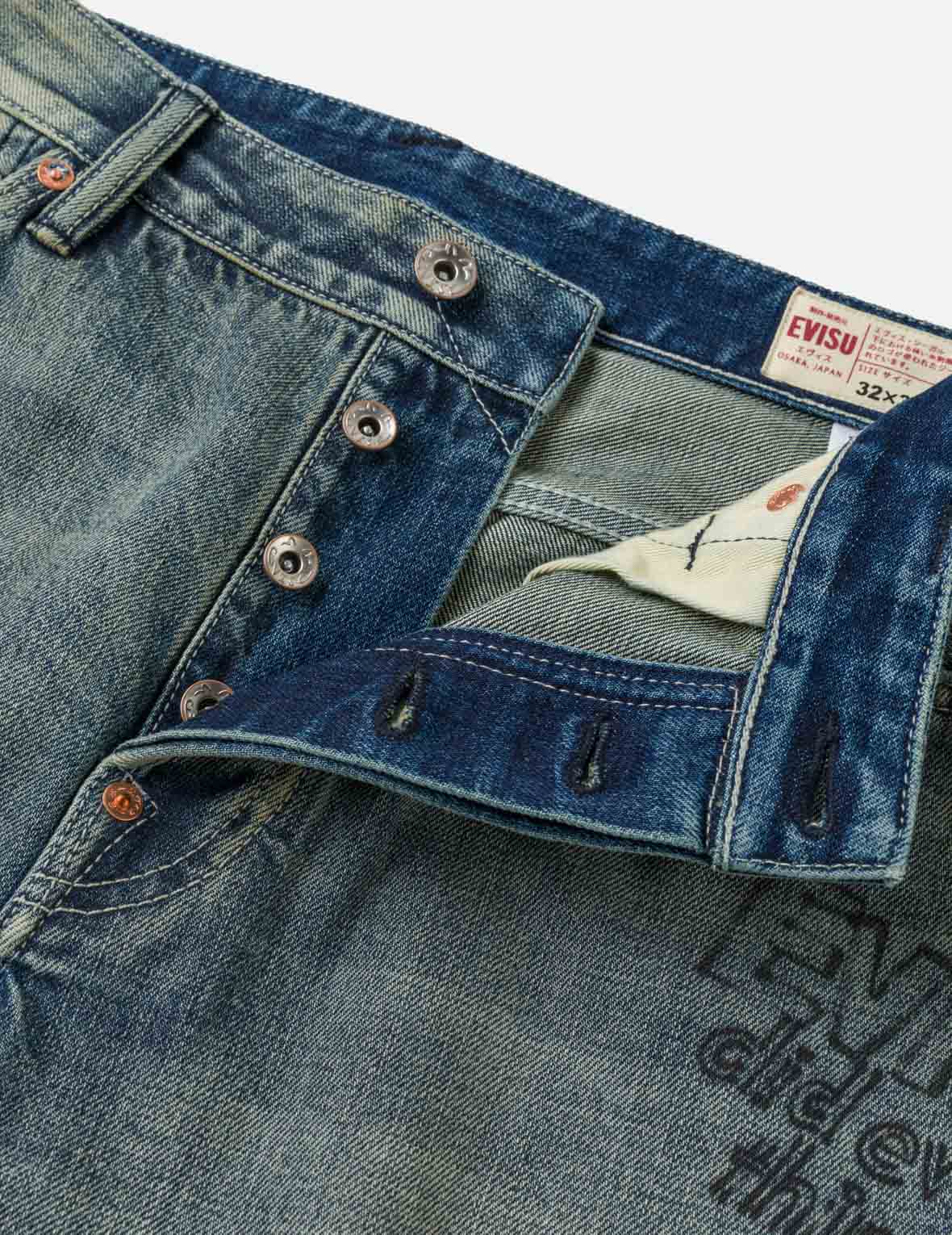 Allover Graffiti Printed Denim Jeans #2030