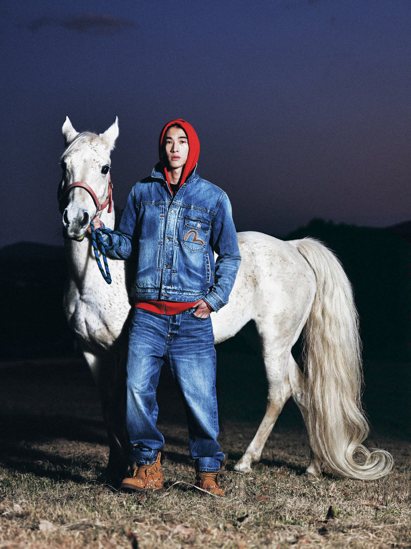 Seagull Appliqué Pocket Jeans #2030