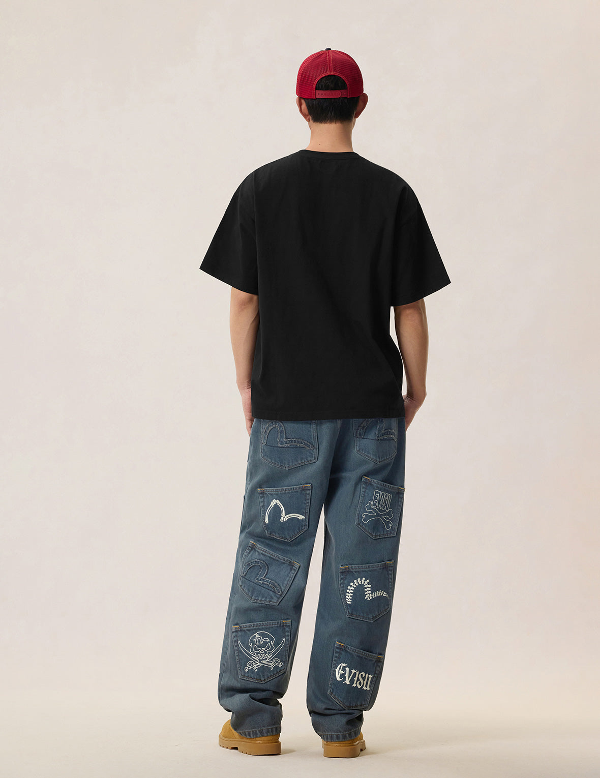 Skull Multi-Pocket Denim Jeans