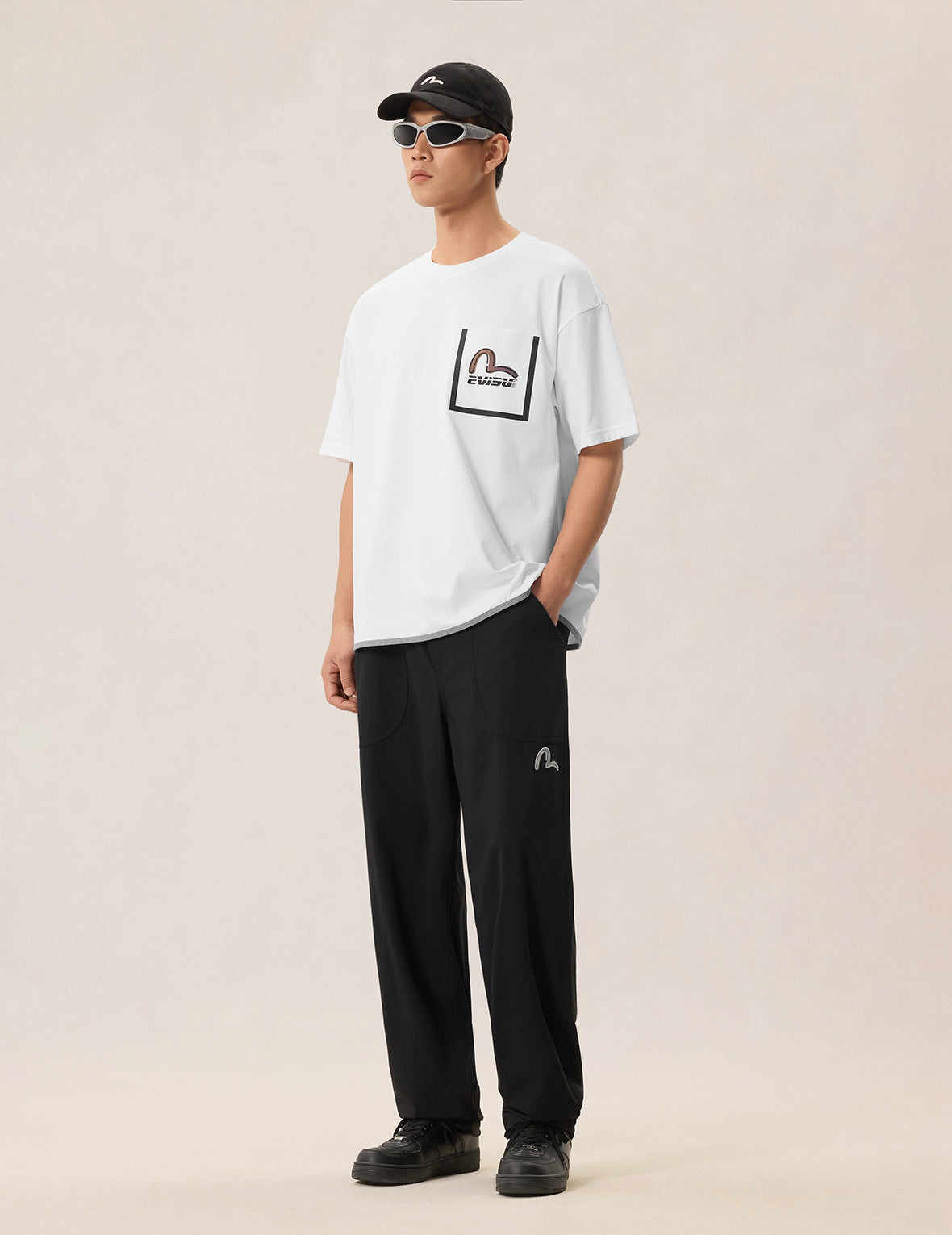 腰带设计梭织长裤