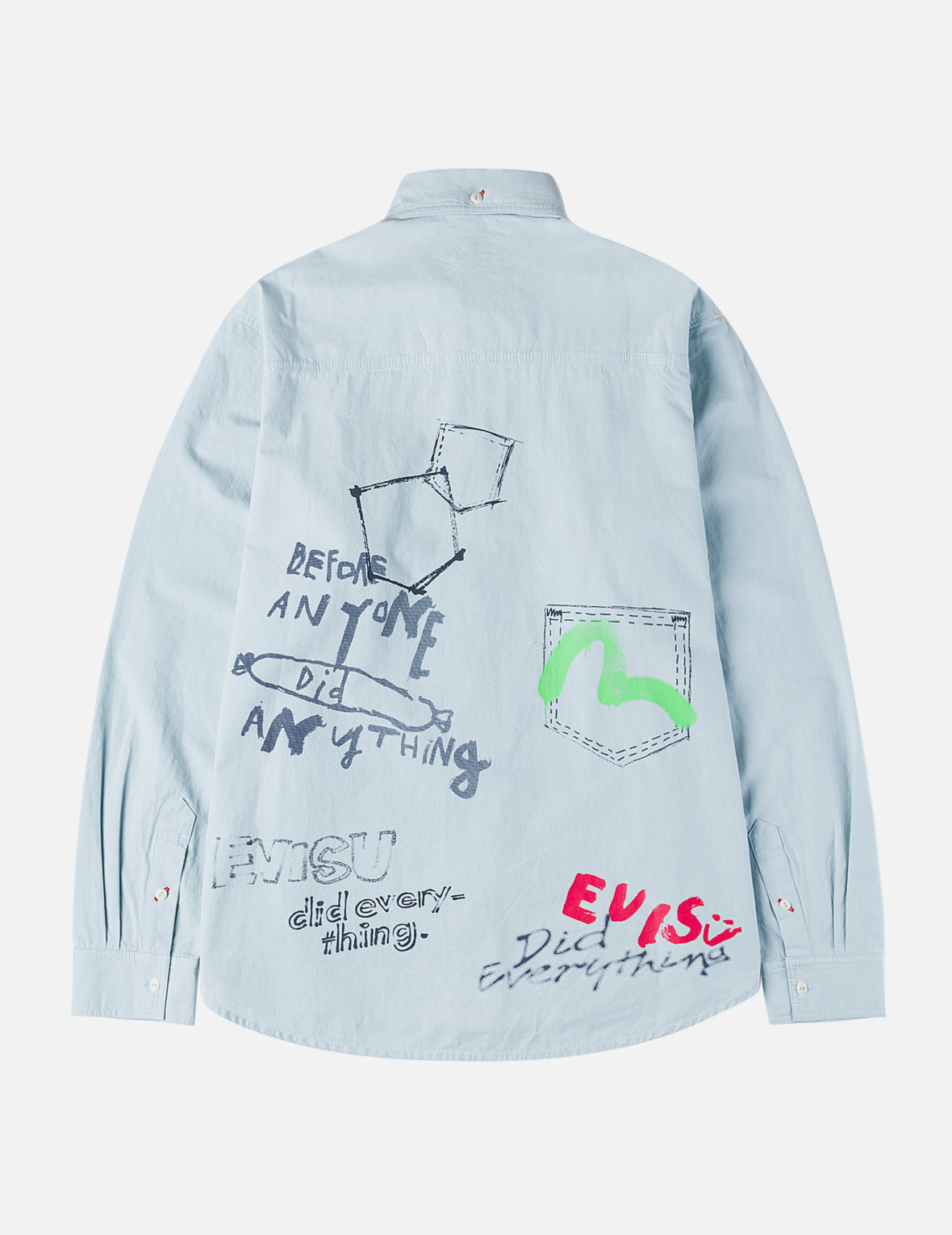 手绘印花长袖衬衫