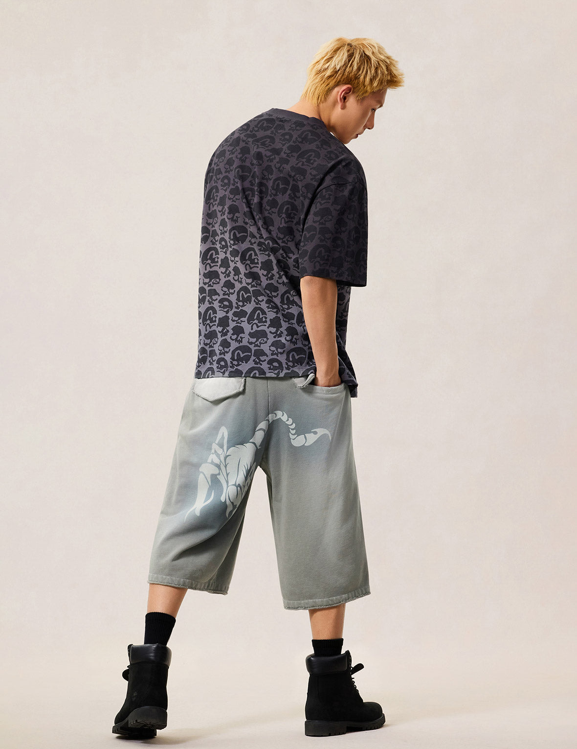 天蝎印花运动短裤