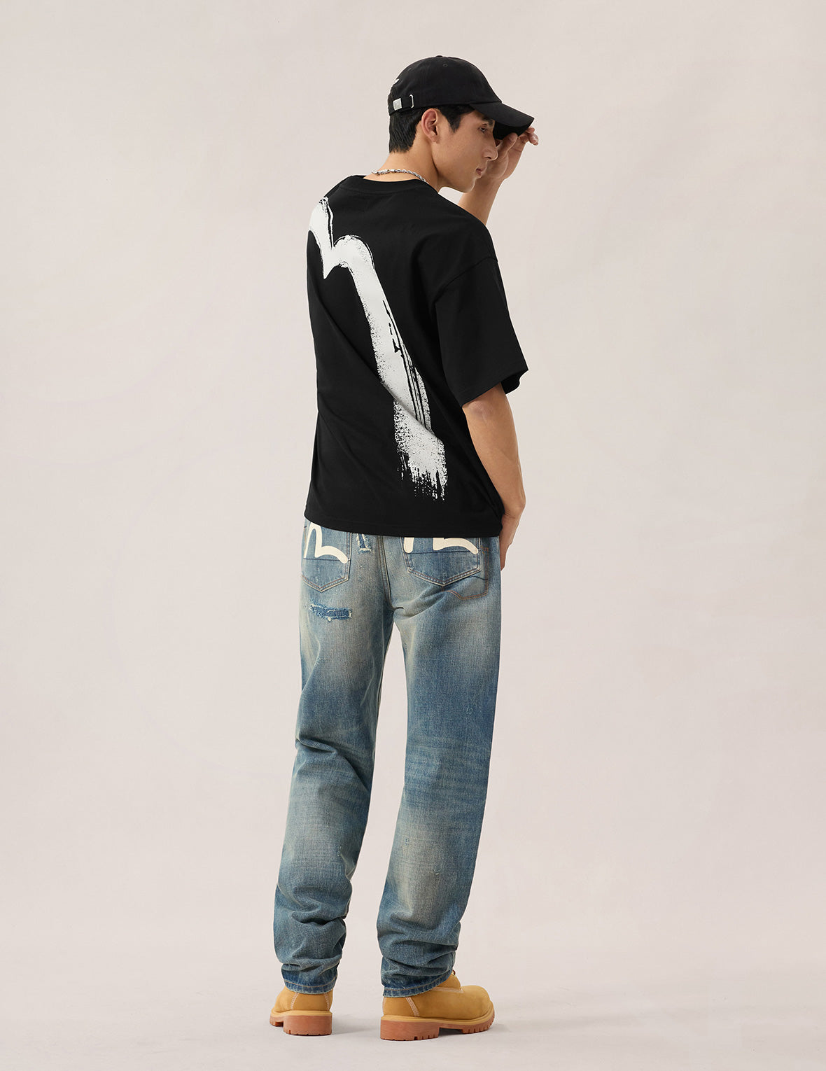 Hand-Brushed Daicock Print T-Shirt