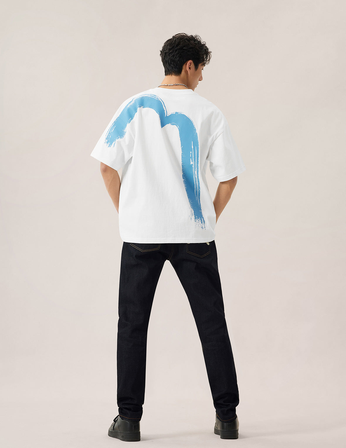Hand-Brushed Daicock Print T-Shirt