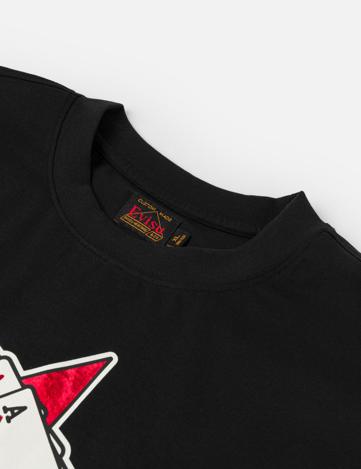 扑克王牌植絨星T恤 - 黑