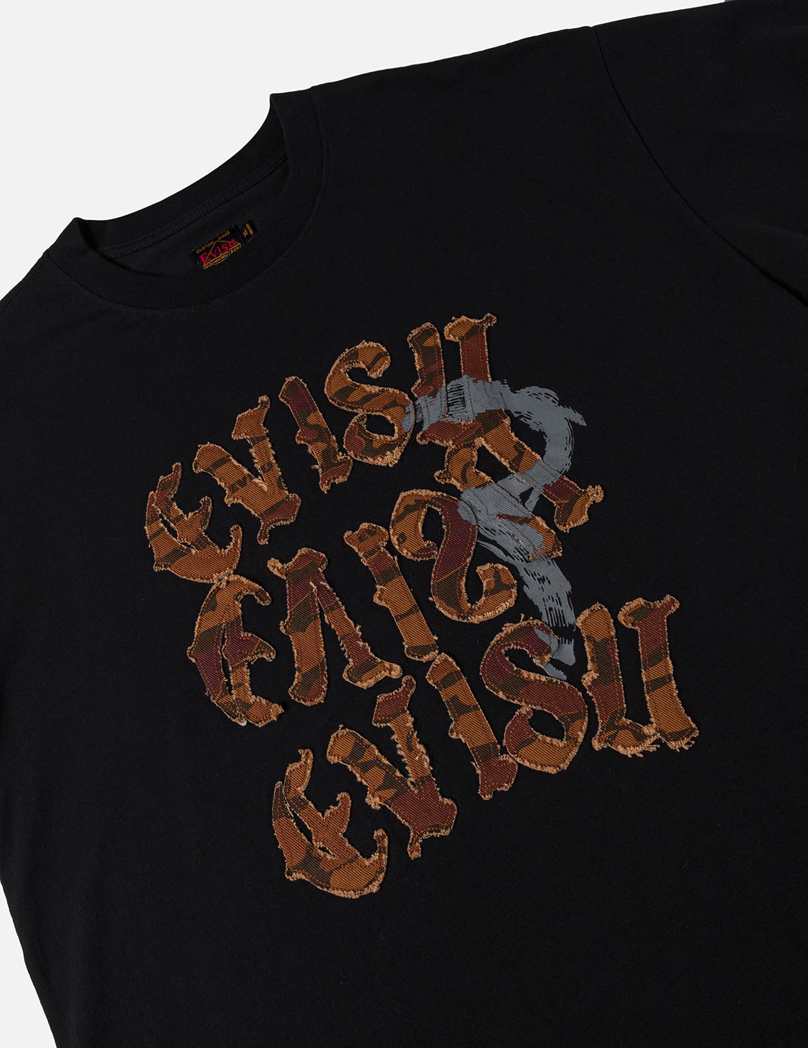 Distressed Ishigaki Camouflage Applique Logo T-shirt