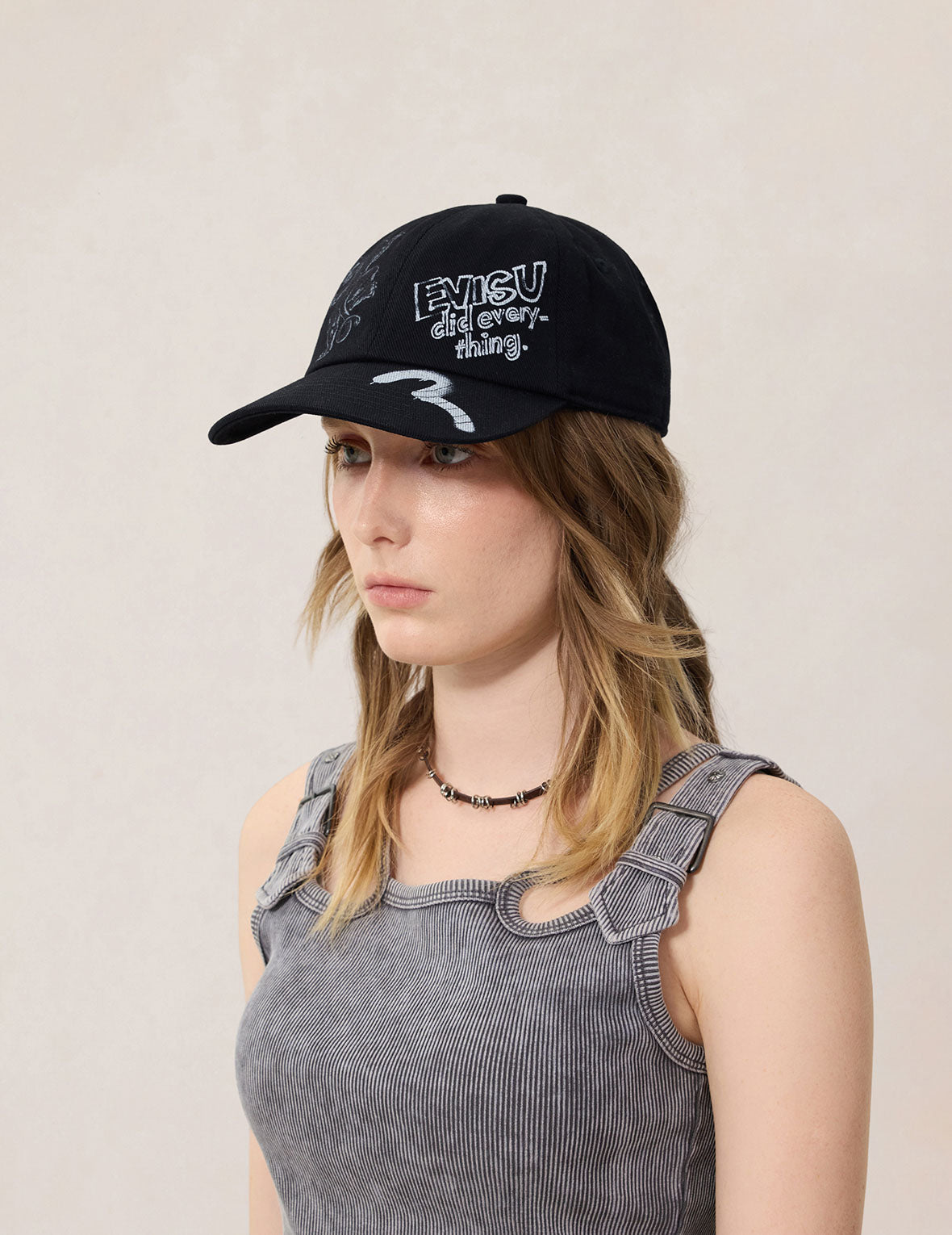 手绘风格经典图案鸭舌帽