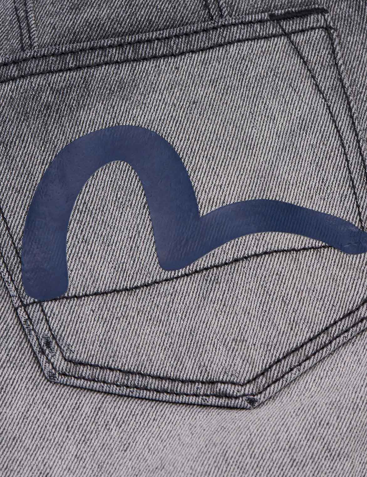 小海鸥印花浅灰色牛仔短裤