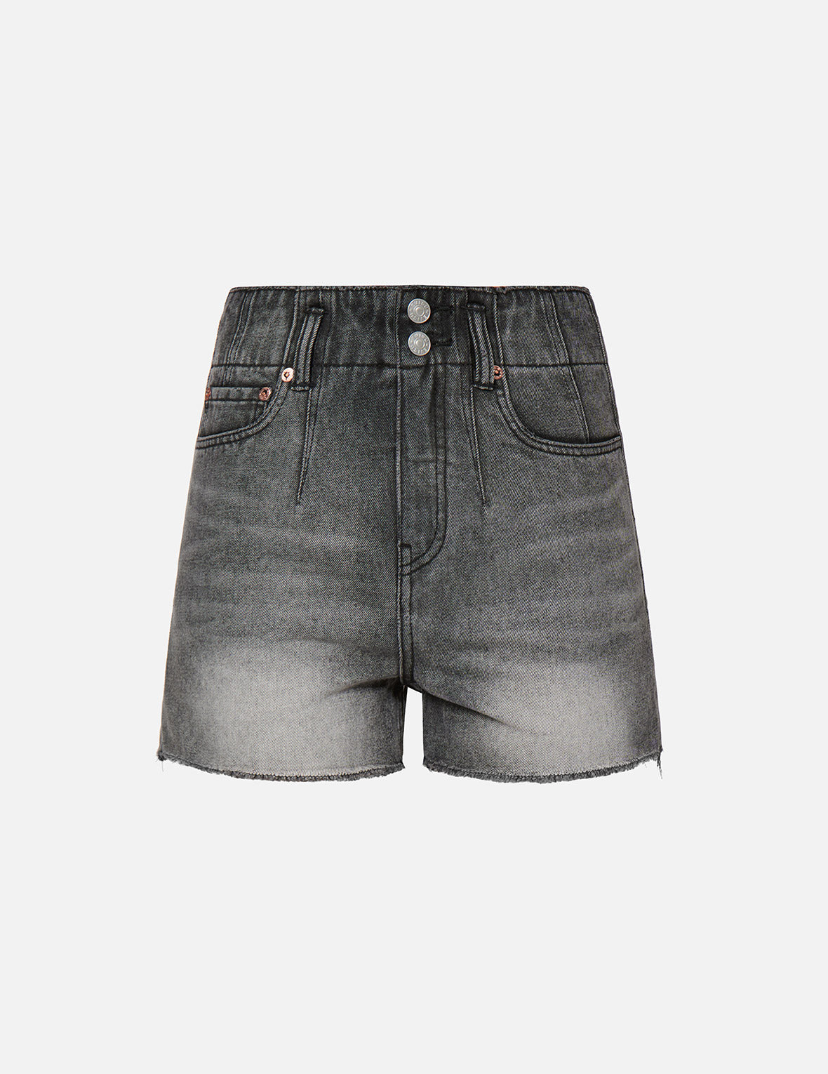 小海鸥印花浅灰色牛仔短裤