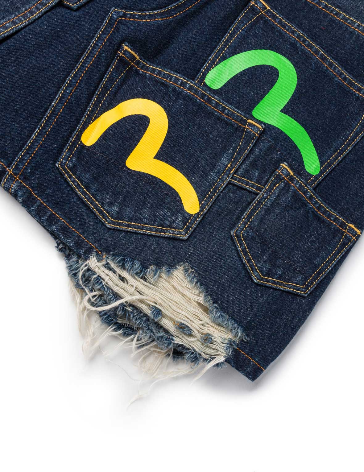 海鸥印花多口袋牛仔短裙