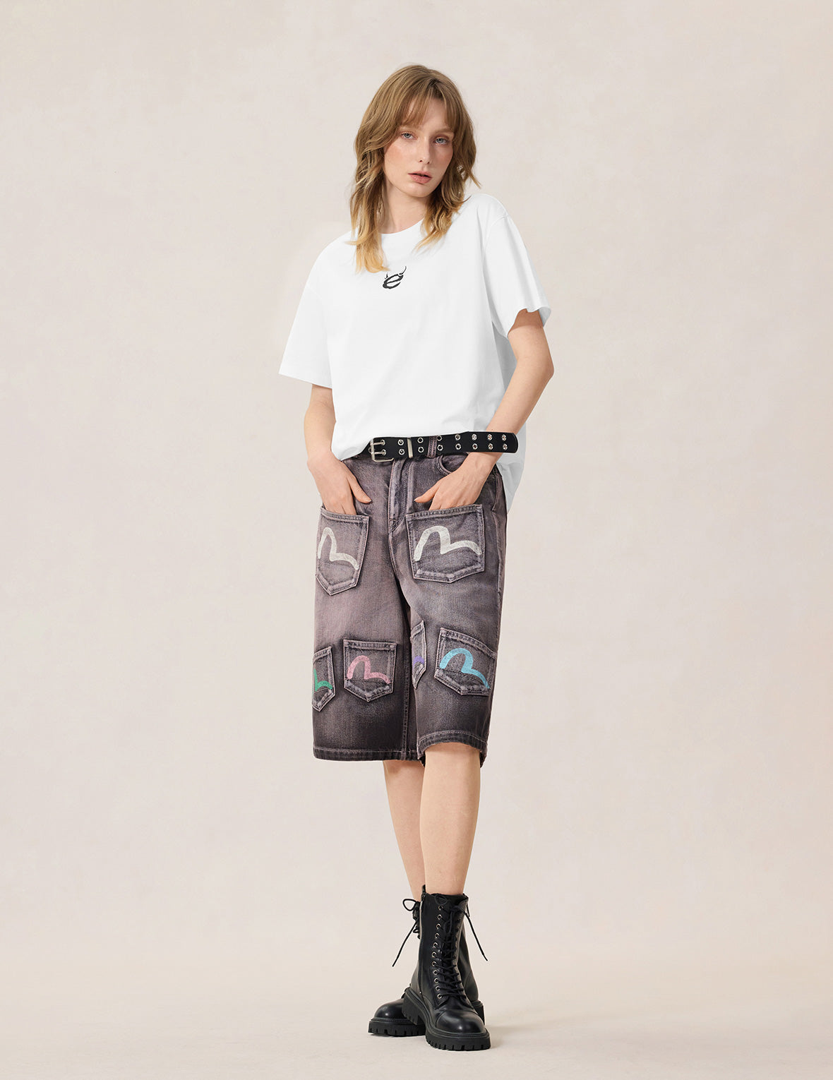 主题图案大 M 印花 T恤