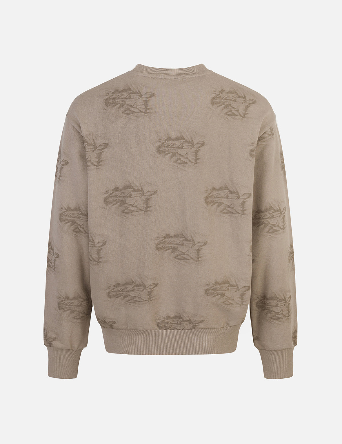 Allover Crinkle Logo Print Regular Fit Sweatshirt