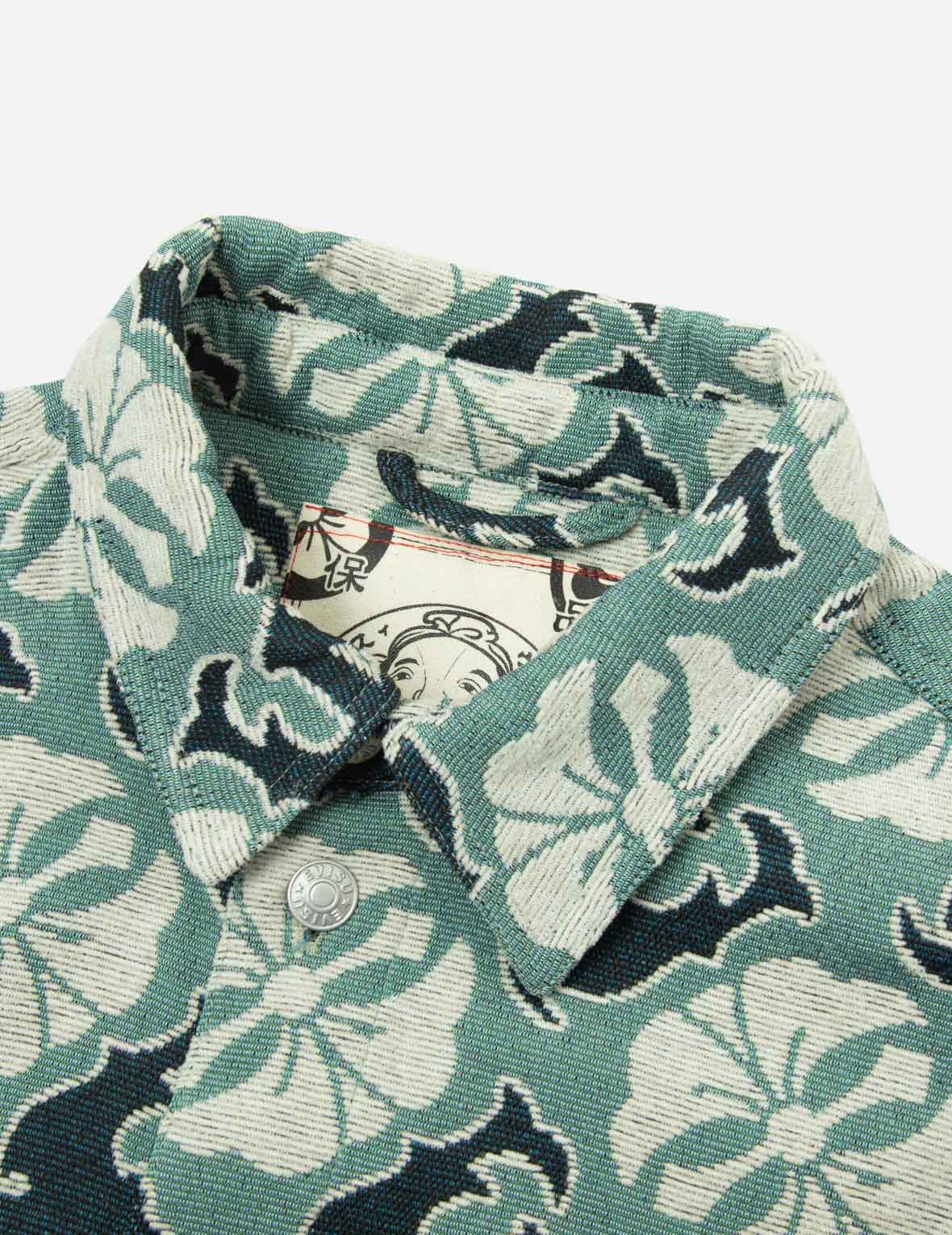 满地家花和商标提花常规版型挂毯外套