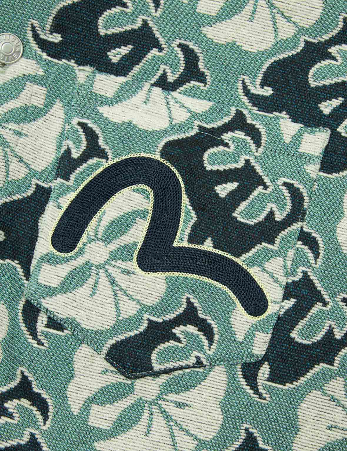 满地家花和商标提花常规版型挂毯外套