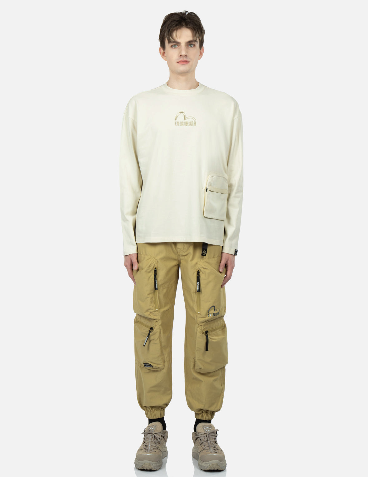 多重立体口袋束脚裤