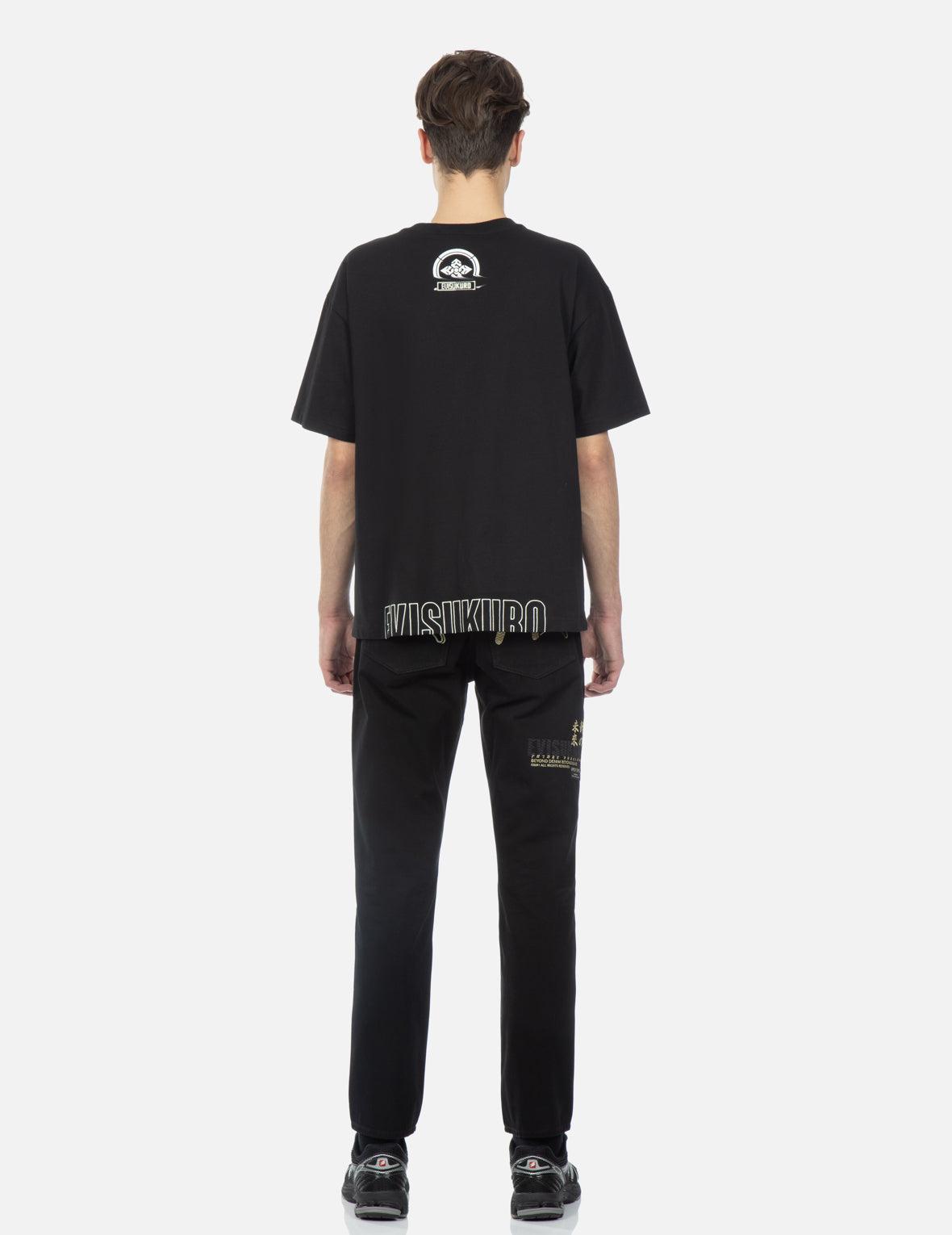 Wave Pattern Seagull Embroidery Cropped Taper Fit Jeans #2017