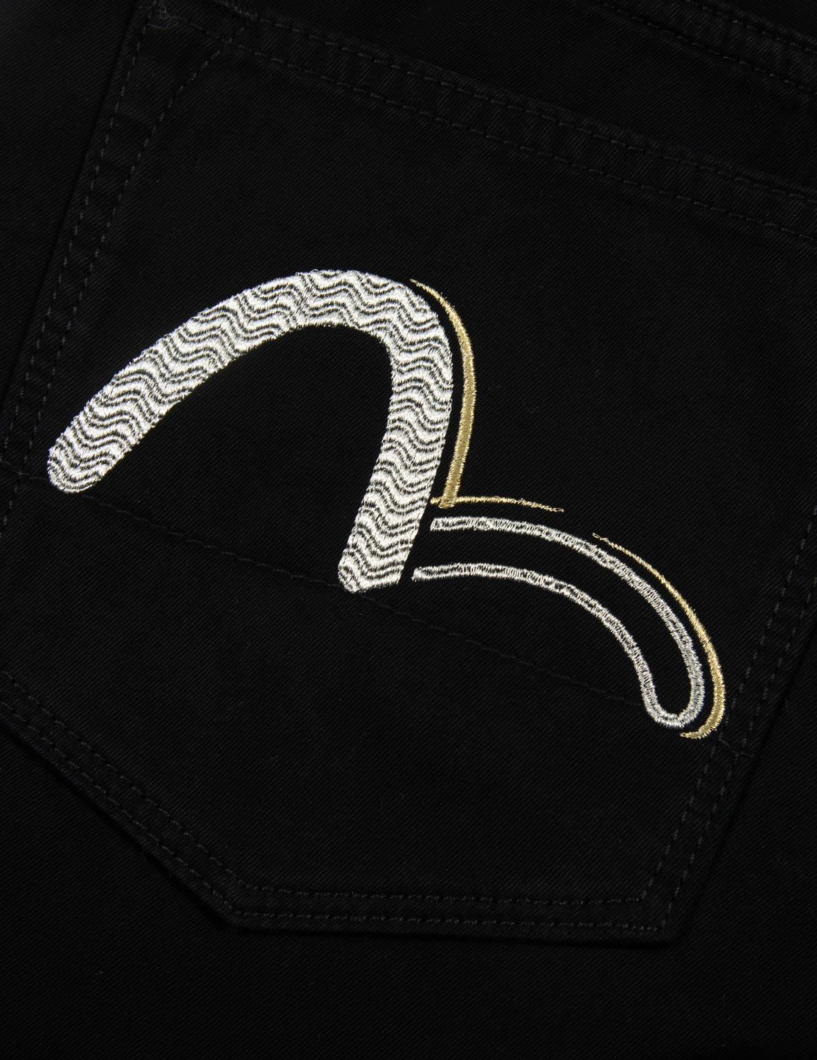 Wave Pattern Seagull Embroidery Cropped Taper Fit Jeans #2017