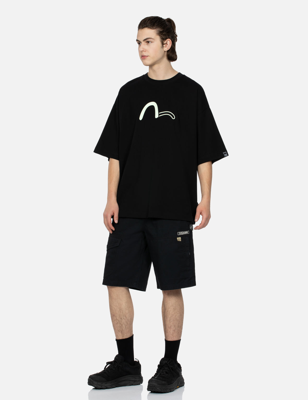 Seagull and Logo Embroidery Panelling Shorts