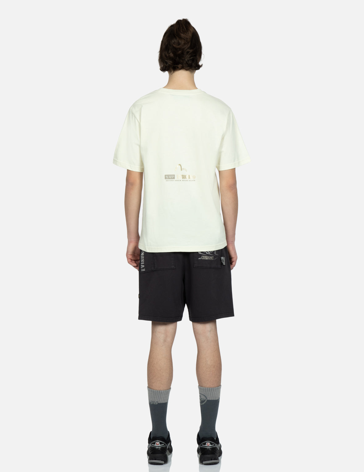 Distorted Kamon Embroidery Sweat Shorts