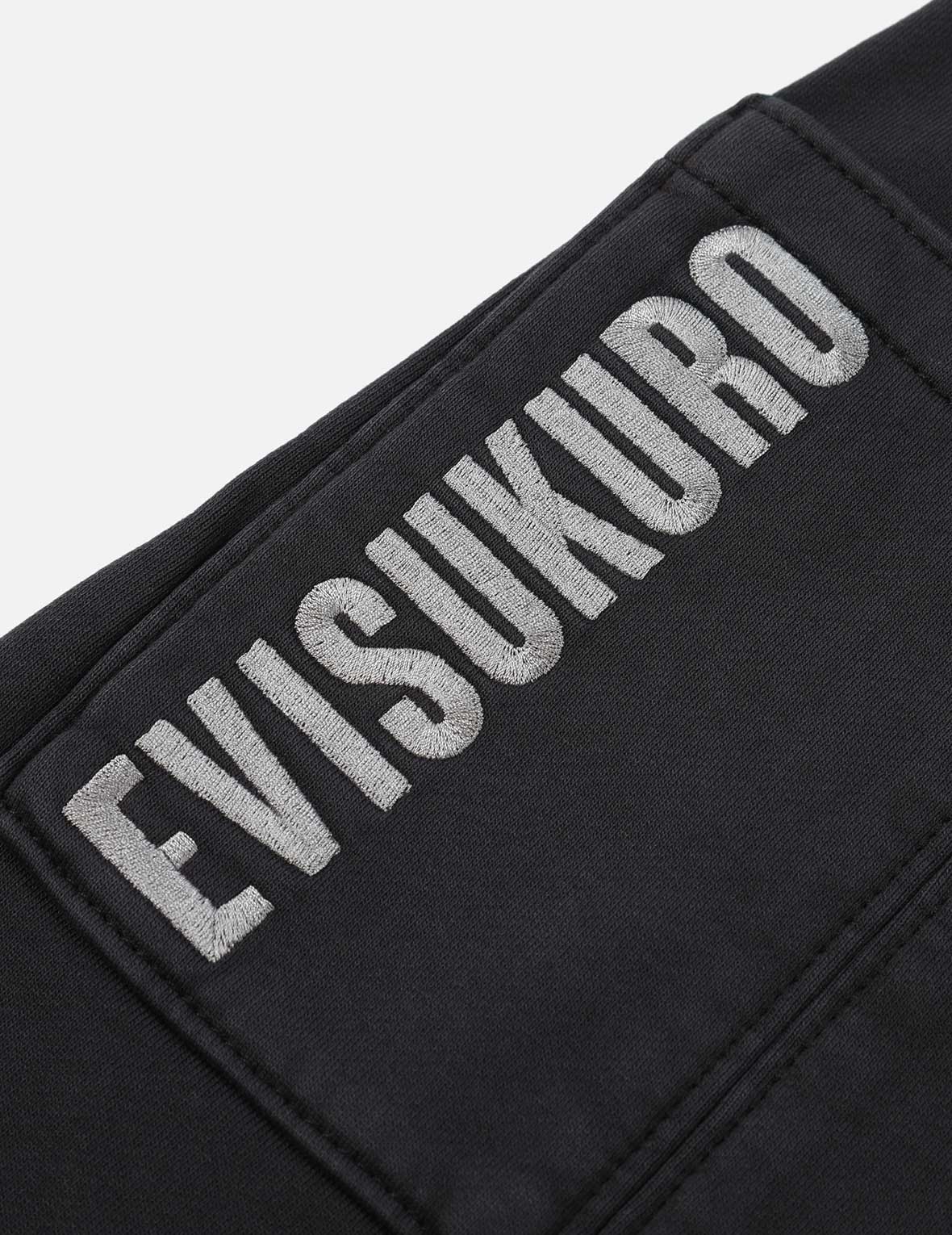 Distorted Kamon Embroidery Sweat Shorts